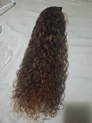 Cabelo humano brasileiro 60 centímetros 250 gramas cacheado natural, morena iluminada!