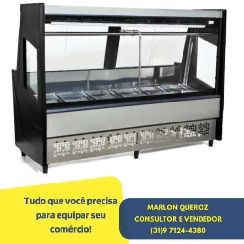 Balcão de Carnes 2 Metros Preto Polar