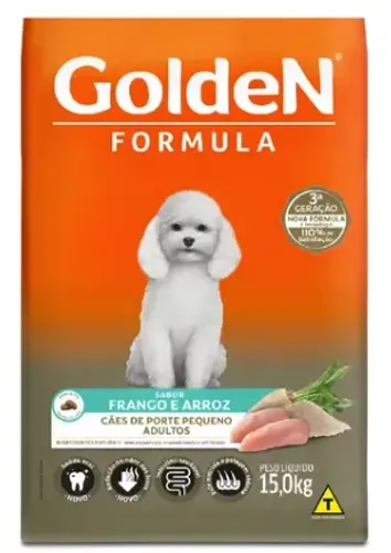Ração Golden Cães Mini Bits 15kg - Sabor Arroz e Frango