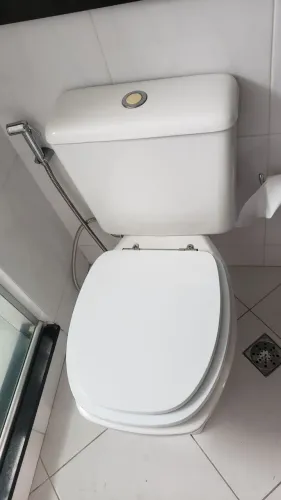 Vaso sanitário completo com caixa acoplada, assento e ducha higiênica - Excelente estado