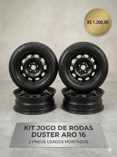 Jogo de Rodas Renault Duster Aro 16 + 2 Pneus