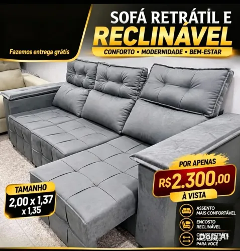 Sofá Retratil Reclinavel