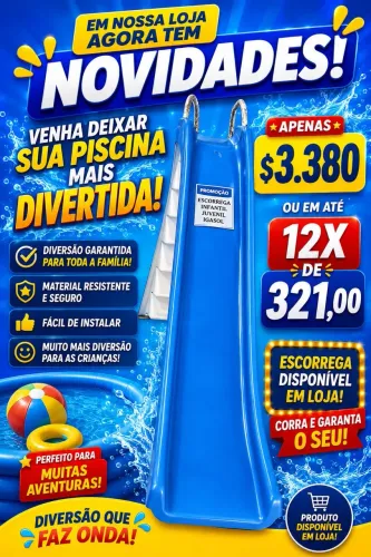 ESCORREGA PARA PISCINA DE FIBRA NA PROMOÇÃO 