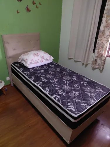 Cama Box Solteiro Com Colchão E Cabeceira Estofada