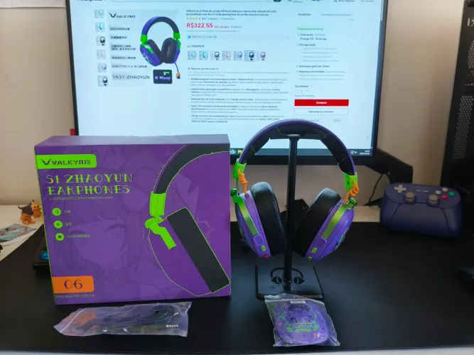 Headset Valkyrie VK-S1 - Sem fio e Microfone Destacável