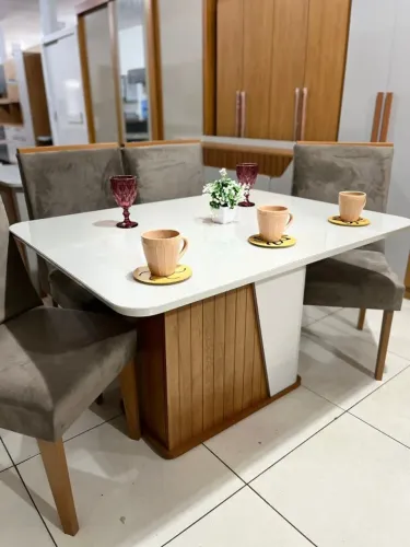 mesa de jantar 4 lugares com tampo de vidro frete gratis