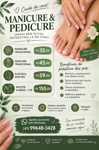 Manicure e Pedicure | Tatuquara | Atendimento a Domicílio