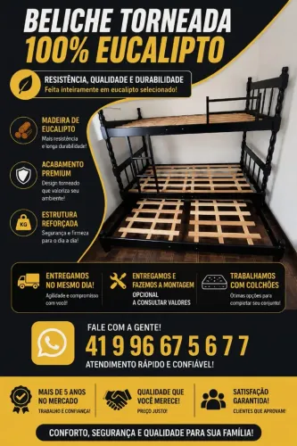 beliche com cama auxiliar nova