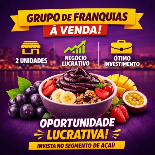 Venda de Grupo de Franquias de Açaí - 2 Unidades Lucrativas em Florianópolis e Palhoça