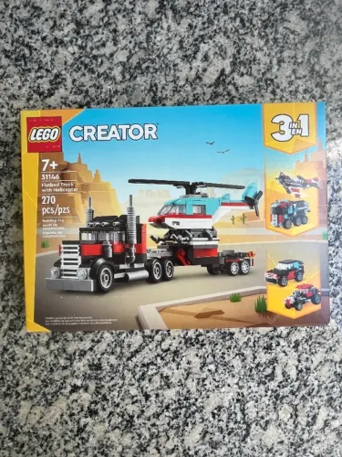LEGO® Creator 3 em 1 - Caminhão Plataforma com Helicóptero Jogo de Carro Hot Rod 31146