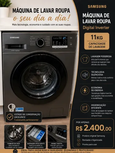 MÁQUINA DE LAVAR SAMSUNG DIGITAL INVERTER 11KG