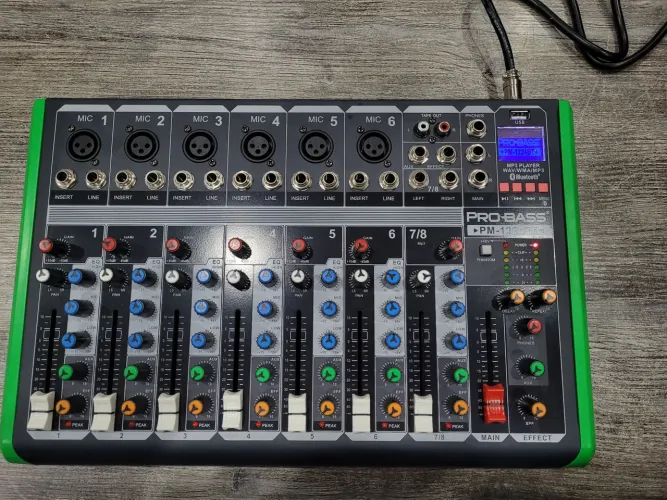 Mesa de Som 8 canais com bluetooth PRO BASS
