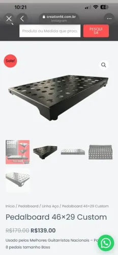 Pedalboard 46x29 para 8 pedais tamanho Boss