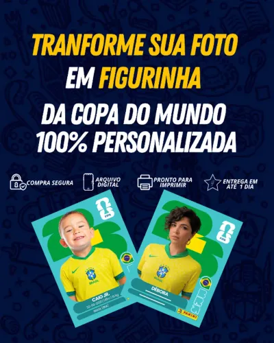 Figurinha da Copa 2026 personalizada com sua foto