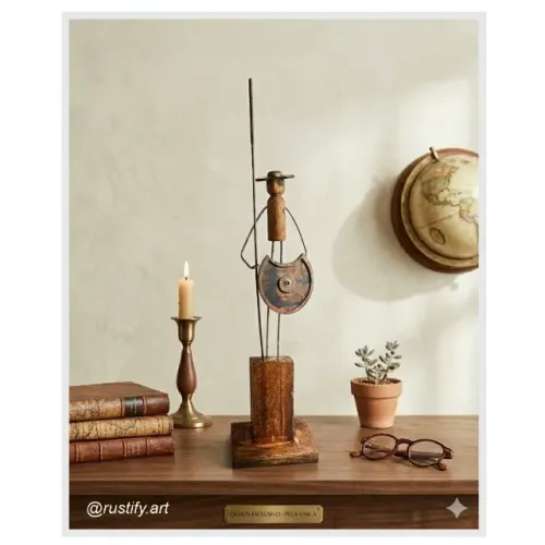 Escultura Rústica de Dom Quixote - Peça única!