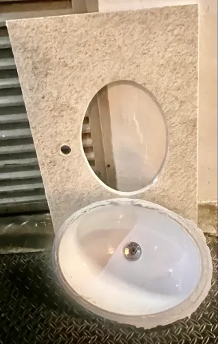  Pia com bancada lavabo/banheiro em pedra Itaúnas