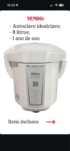 Autoclave 8 litros + acessórios 