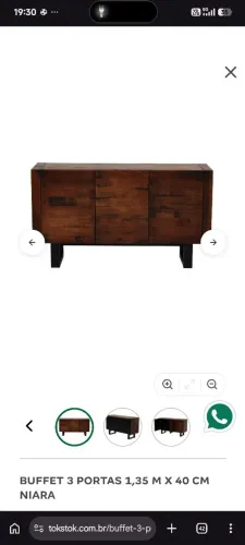 BUFFET 3 PORTAS 1,35 M X 40 CM NIARA