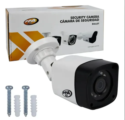 Câmera de Seauranca PPA Bullet Full HD 108Op Branca com Visão Noturna