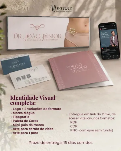 Identidade Visual Completa com Arte para cartão de visita e Post para Redes sociais