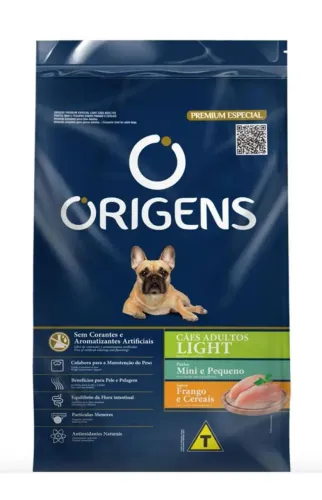Ração Origens cães adultos Light porte mini e pequeno frango e cereais 10,1kgg