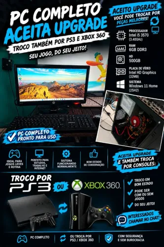 PC I5 COMPLETO V/T XBOX OU PS3 