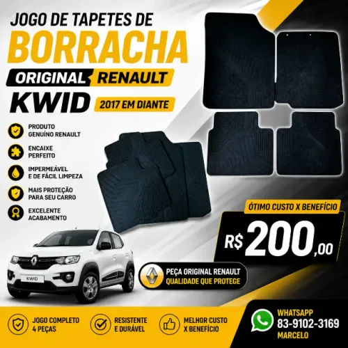 JOGO DE TAPETES DE BORRACHA ORIGINAL RENAULT KWID