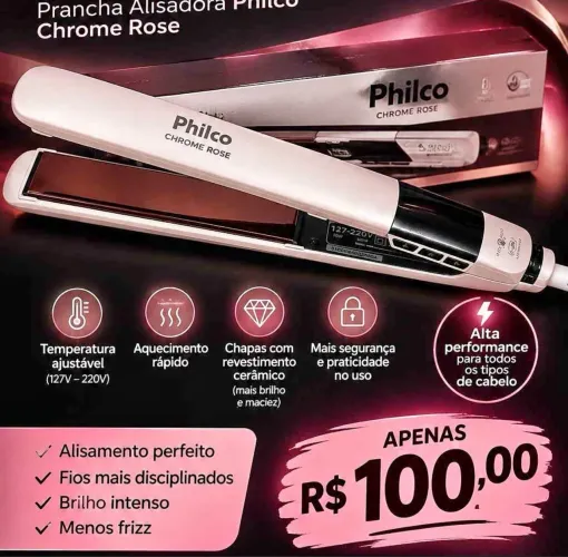 Prancha Chrome Rose Philco