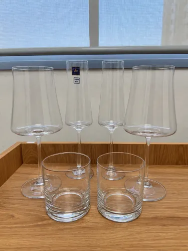 Kit 6 Taças e Copos Cristal Bohemia Xtra - Vinho Champanhe Whisky
