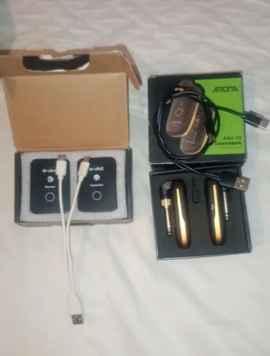 Transmissor e receptor + monitor de ouvido sem fio 