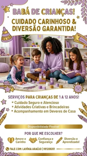 Ofereço meus serviços como babá