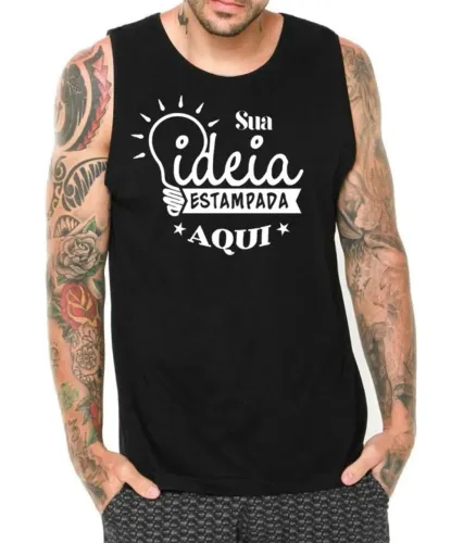 Regata Machão Personalizada Estampa Foto Logo Camisa