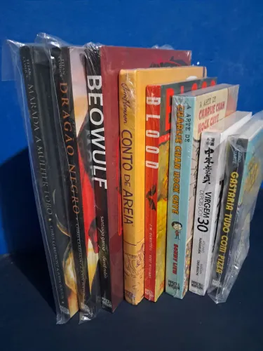 pipoca e Nanquim, 9 livros raros. 5 deles estao lacrados