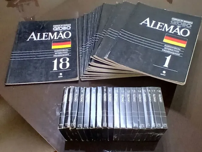 Coleção Livros aprender Alemão Editora Globo com fitas cassetes