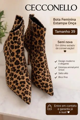 Bota Cecconello Feminina - Animal Print