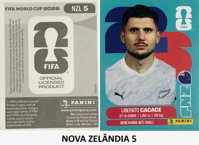 Figurinha copa do mundo 2026 - Nova Zelândia 5 ( Liberato Cacace )