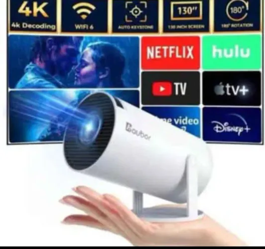 Projetor Hy300 Novo 4K HD Android 11 Wi-Fi Bluetooth Portátil 150'' Envio por Uber flash <br>
