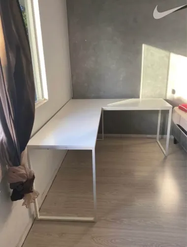 Mesa em L Grande | MDF e Metalon