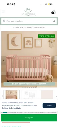 Berço Sleep Rosa Pouquíssimo Usado 