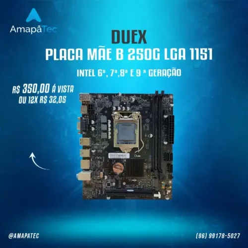 Placa Mãe B250 Para Processador Intel 6/7/8/9 Gen Lga 1151