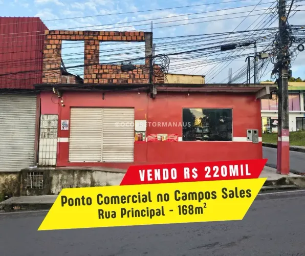 Ponto Comercial de esquina na laje no Campos Sales - 168m²