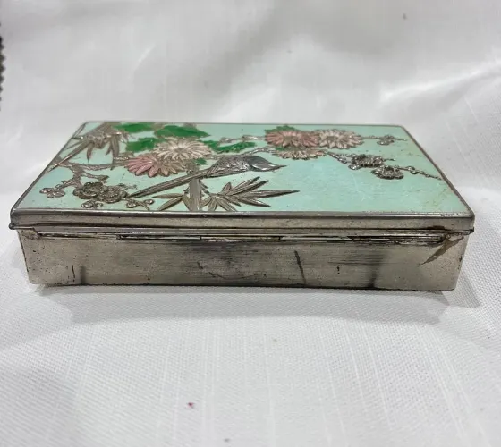 Caixa Cigarreira Japonesa Antiga Esmaltada c. 1920