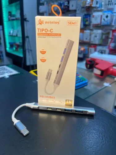 Hub Usb Tipo C Com Suporte A Hdmi 4k 5 Em 1 - Peining