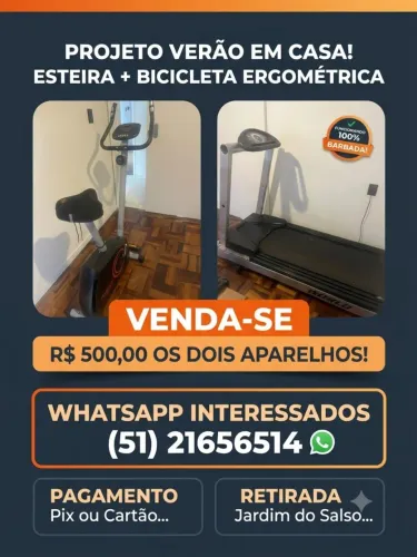Esteira e Bicicleta ergométrica