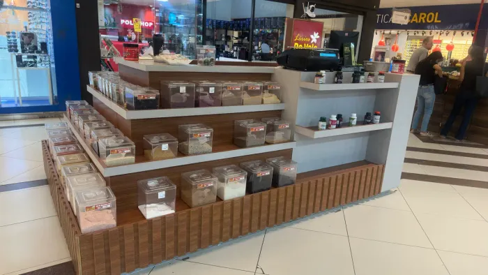 Quiosque pronto para operar em shopping