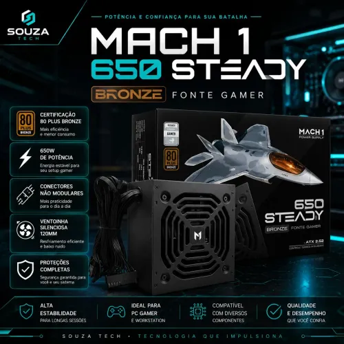 Fonte Mach1 650w 80plus bronze