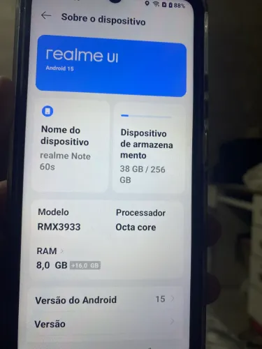 Realme note 60s 8gb ram 256gb memória 