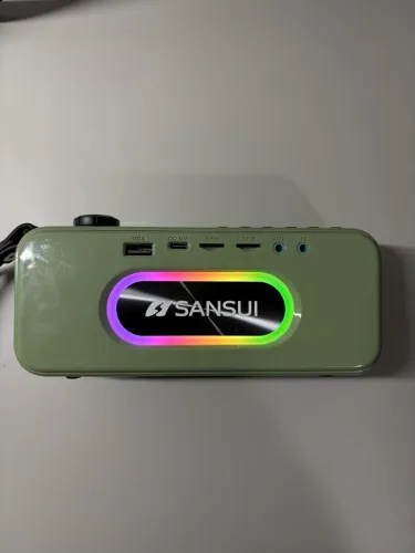 Caixa De Som Portátil Bluetooth Sansui F59 18W USB Cartão TF Rádio RGB