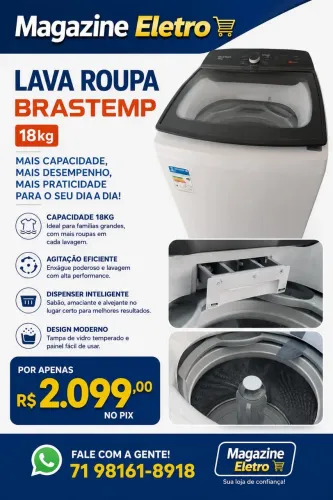 Máquina de lavar roupa Brastemp 18 kg