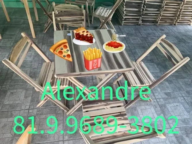 Conjuntos de Mesas Bar/Restaurante Madeira Maciça